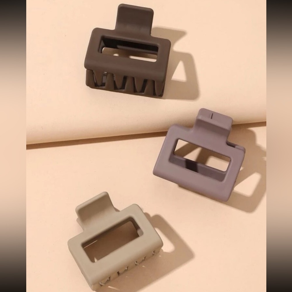 3 Neutral Colors Hair Claw Clips - multicolored New Hair Clips